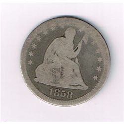 1858 Seated Liberty Quarter