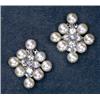 Image 1 : PAIR OF 10K WHITE GOLD CLIP AND STUD BACK EARRINGS, each set with 5 old cut diamonds (approx. 0.5...