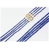 Image 1 : 4-STRAND GRADUATED SAPPHIRE BEAD NECKLACE, completed with a 14k yellow gold filigree clasp, l. 24...