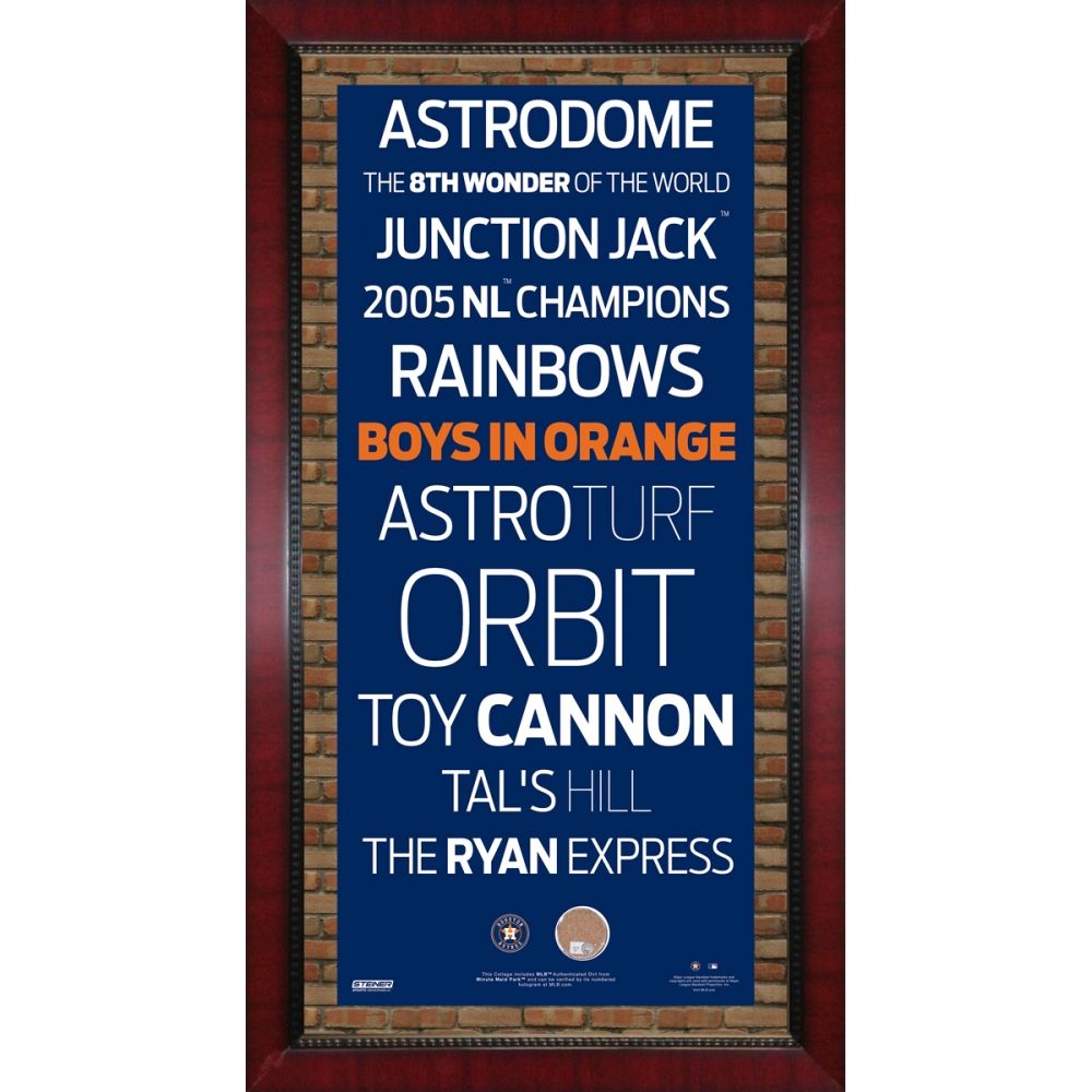 Framed Houston Astros Subway Sign Wall Art 16x32 With Authentic