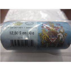 Sealed Royal Canadian mint roll of 1/2 dollars