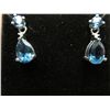 Image 1 : New London blue topaz & diamond drop earrings