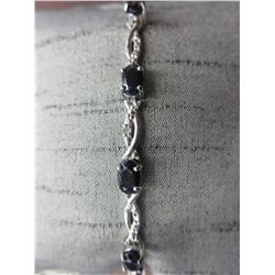 Sapphire & diamond tennis bracelet