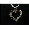 Image 1 : Multi gemstone & diamond silver necklace