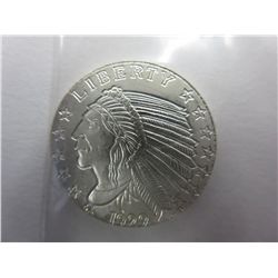 Solid silver Indian head coin