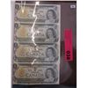 Image 1 : 4 X Canada uncirculated $1 bills