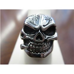 Biker's smoking skull ring
