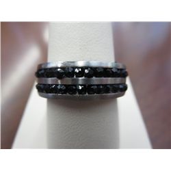 Man's stainless steel Swarovski crystal ring