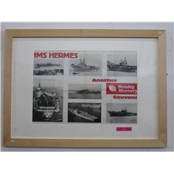 Framed poster of the HMS Hermes
