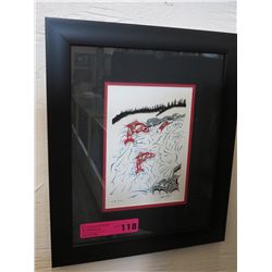 Framed Richard Shorty print "Up the creek"