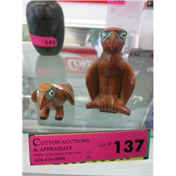 Molded hand painted First Nations figurines