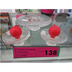 3 Vintage Finland Glass- Iittala candle holders