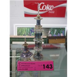 2 Turkish glass perfume bottles