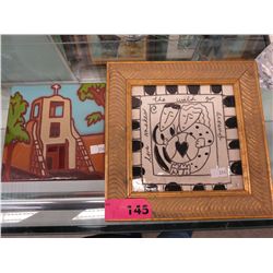 Two collectible glazed tiles