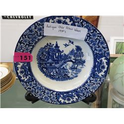 1930s Flow Blue china bowl - 10" dia.