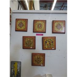 Hand painted Italian wood wall plaques