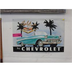 Tin Chevrolet Bel-Air sign - 1997 reproduction