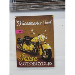 Tin '53 Roadmaster Chief sign - 1997 reproduction