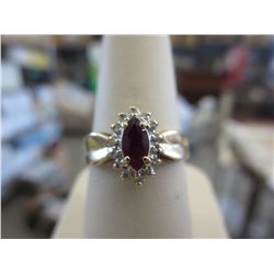 10KT yellow gold Ruby & Diamond ring