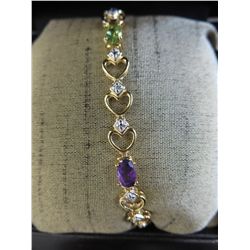Multi-stone & diamond bracelet