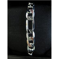 Men's New Figaro link silver clad bracelet