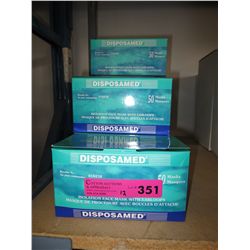 12 Boxes of isolation face masks with ear loops