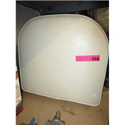 White leather boat seat