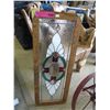 Image 1 : Stained glass panel, wood framed