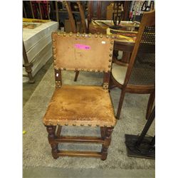 Vintage wood & leather chair