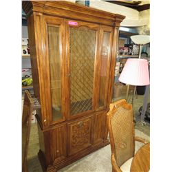 Cabinet and hutch, glass front doors