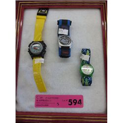 2 Timex watches and one compass