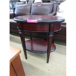 Sheraton style oval side table - 25" x 17" x 26"