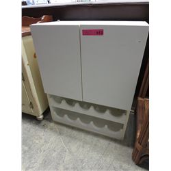 Wall cabinet with wine storage rack in the base