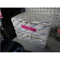 2 Cases of etched crystal juice glasses