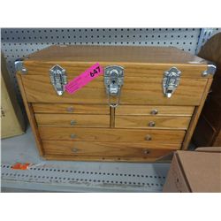Wooden felt lined parts cabinet
