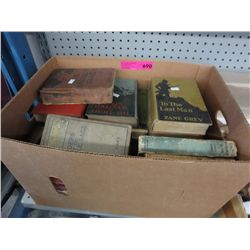 Large box of vintage hardcover books