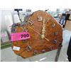 Image 1 : Varnished burl clock 9" x 7" x 2"