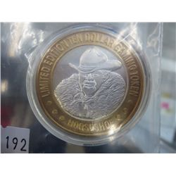 Ten dollar Horseshoe gaming token - .6 troy oz.