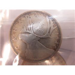 8x Canadian quarters from 1945-1952