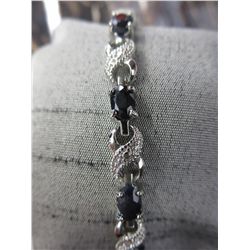 6.05 Carat ladies blue sapphire & diamond bracelet