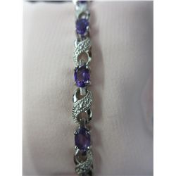 Amethyst & diamond tennis bracelet