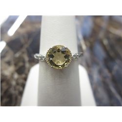 Citrine & diamond dinner ring