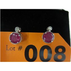 Brand new ruby & diamond stud earrings