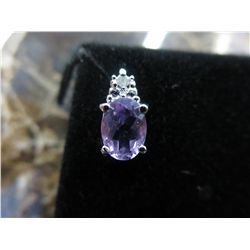 Brand new amethyst & diamond earrings