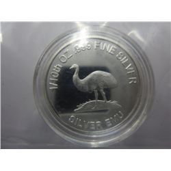 .999 Solid silver Emu coin