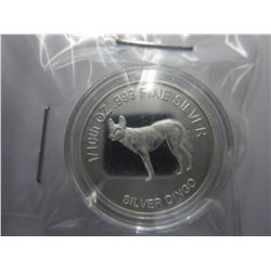 .999 solid silver Dingo coin