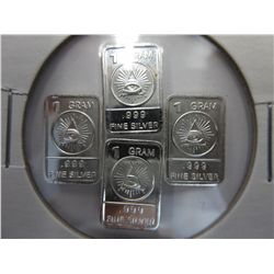 4 x 999 Silver Free Masons All Seeing Eye bars