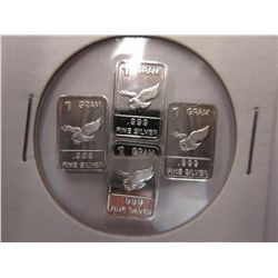4 x .999 Solid silver American Eagle Bars