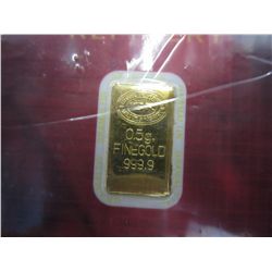 .999 Solid gold certified & numbered Investors bar