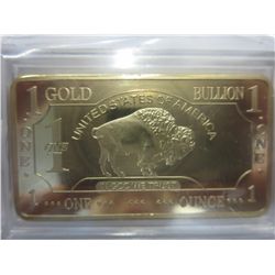 .999 Gold clad American buffalo bar